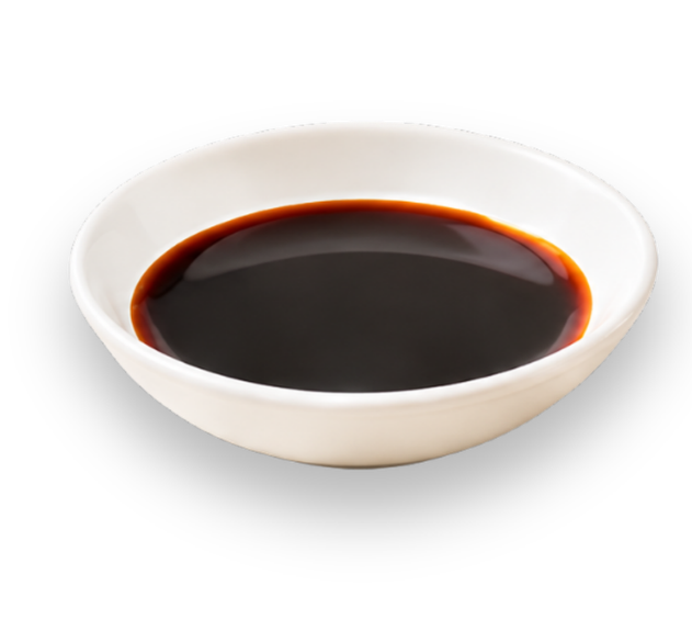 Ordinary soy sauce in a dish